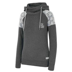 Picture Hello Organic Grey Hoodie CowlNeck sweatshirt Size XS w/ Lace accents.